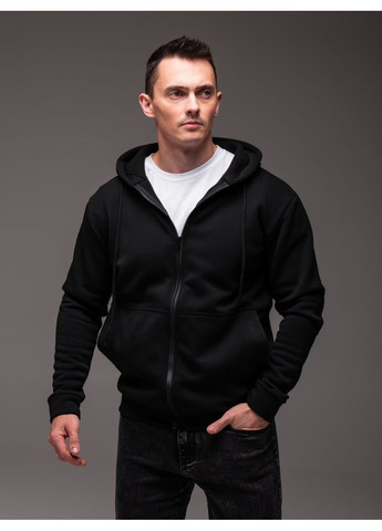 Чорна чоловіча кофта з капюшоном на флісі No Brand (366725667)