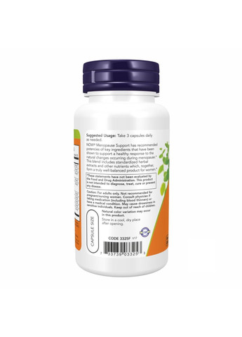 Menopause Support, 90 вегетаріанських капсул Now Foods (347600524)