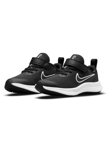 Черные всесезон кроссовки kids star runner 3 black/dk smoke grey р. 11.5/28.5/19см Nike