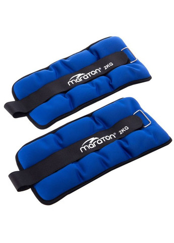 Утяжелители-манжеты для рук и ног Pro (2 x 2кг) (нейлон, песок, синий-серый) (FI-3123-4) Maraton (361439114)