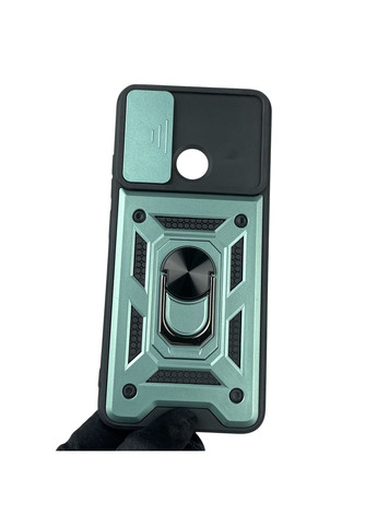 Чохол для Redmi 11A броньований з кільцем-тримачем підставкою зі шторкою на сяомі редмі 11а зелений rg1 Xiaomi (366389834)