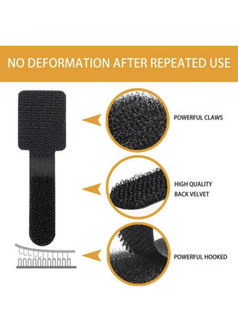 Органайзер-стяжка для кабеля липучка-хомут фиксатор многоразовые 15 шт Белый Lencent (355889270)