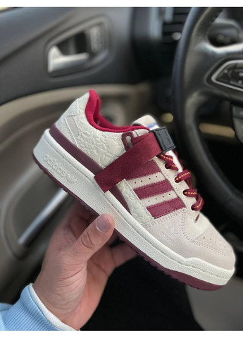 Бежевые демисезонные кроссовки мужские adidas forum beige bordo адидас форум No Brand