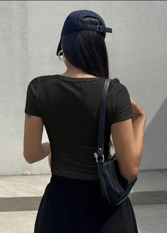 Женский однотонный базовый топ в рубчик. Україна (328392140)