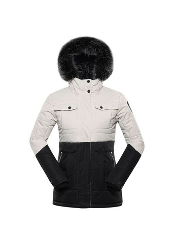 Комбинированная зимняя куртка женская egypa черный-бежевый Alpine Pro