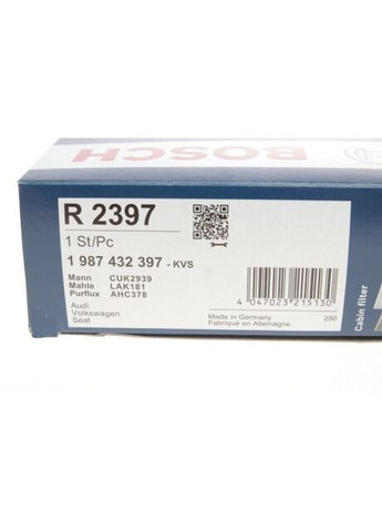 Фильтр салон AUDI; SEAT; SKODA; Volkswagen угольный (пр-во ) 1987432397 Bosch (366118574)