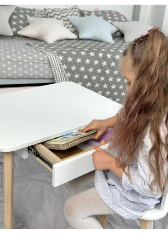 Столик дитячий зі стільцем Ведмедик 46x60x45 см Білий (2183862681) No Brand (371687324)