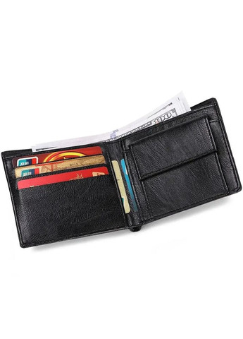 Мужской кошелек короткий черный с рельефом орла из кожзама PU, портмоне с отделением для карт и монет China (354827548)