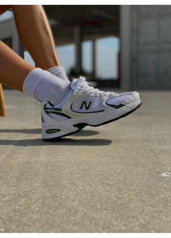 Сірі Осінні кросівки чоловічі new balance 530 green silver premium нью беланс 530 No Brand