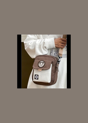 Сумка кросс-боди через плечо подростковая с мишкой бежевая стиль аниме No Brand (329880757)