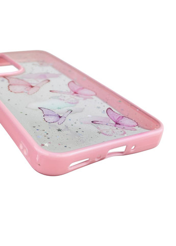 Чехол для Galaxy A35 5G (SM-A356B) с блёстками с бабочками на самсунг а35 5г розовый Samsung (366390311)