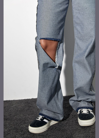 Двусторонние рваные джинсы в стиле grunge - голубой Lurex - (282954158)