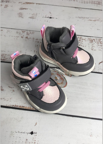 Цветные демисезонные кроссовки хайтопы демисезонные детские для девочки том.м серо-розовый (133) Том.М