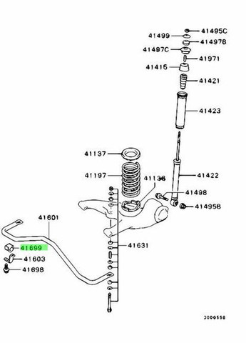 Втулка переднего стабилизатора внутренняя M21NA4E Митсубиси Grandis, L200, Паджеро Спорт 1996-2011 OEM MN103392 RBI (345735997)