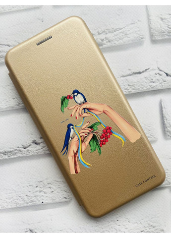 Чехол-книга с рисунком для Xiaomi Redmi Note 9 Pro/9S/9 Pro Max Золотой:: Ласточки (принт 15) G-Case (360665164)
