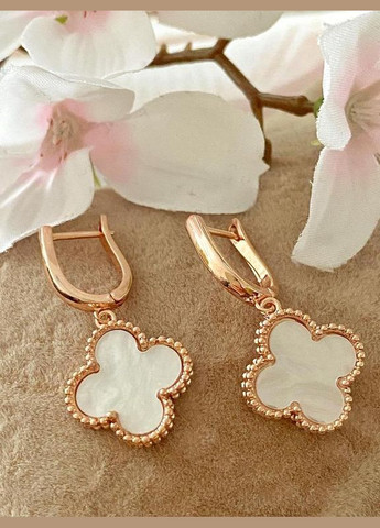 Позолоченные Серьги "Клевер". Позолота No Brand (340487200)