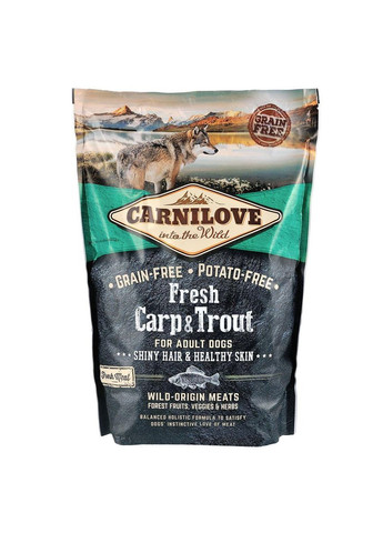 Сухий корм Fresh Carp & Trout для дорослих собак всіх порід, риба, 1,5 кг Carnilove (363196435)