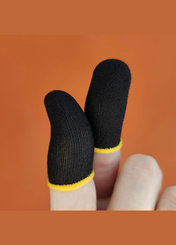 Игровые напальчники 2 пары черные Wasp Feeler аналог Flydigi от Xiaomi с желтым манжетом для игры на телефоне No Brand (322400897)