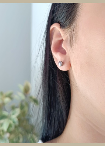 Сережки-пусети срібні із сірими перлами Е-544 Shatlen Сережки (346488837)