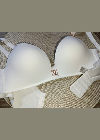 Молочний бюстгальтер молодіжний безшовний, з формованими поролоновими чашками та мінімальним коректором, молочний Milasi без кісточок поліамід, нейлон