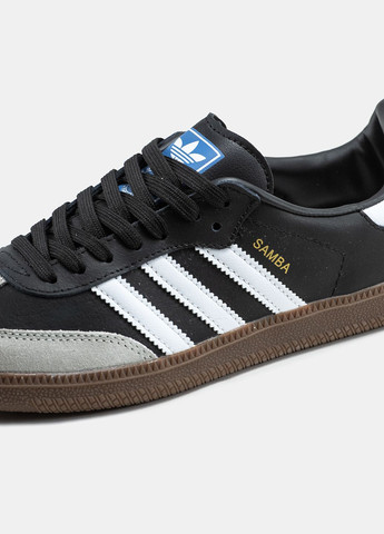 Кросівки жіночі і чоловічі Adidas Samba Vegan black grey | Адідас Самба Веган чорні білі No Brand чорні демісезони (315761823)