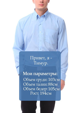 Голубой повседневный рубашка однотонная Aldo & Co