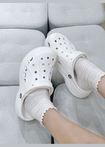 Белые clog крокс платформа бая клог Crocs