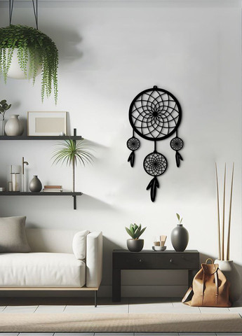 Настенный декор для дома, картина лофт "Оберег снов", декоративное панно 40х20 см Woodyard (292113083)