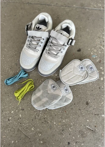 Кроссовки женские и мужские Adidas Forum Low x Bad Bunny Grey | Адидас Форум Бед Банни серые No Brand серые демисезоны (400998603)