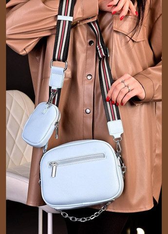 Сумка клатч жіноча блакитна з ключницею код 7-7153 Уцінка (читайте опис) PTR No Brand (317763555)