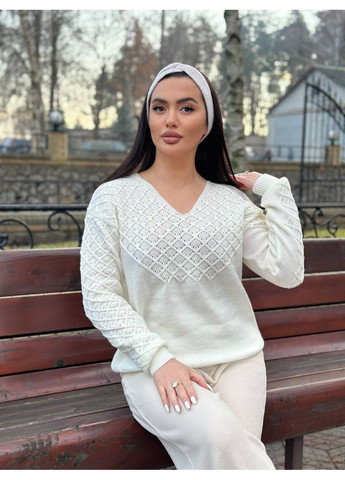 Молочний демісезонний джемпер, колір молочний No Brand