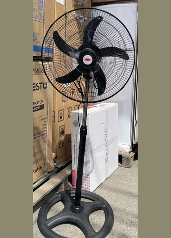 Напольный вентилятор WX-1811 200Вт 50см с защитной решеткой и регулировкой высоты 30м² Черный Wimpex (338834153)