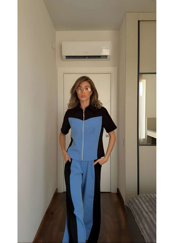 Стильний костюм двійка штани + кофта на змійці, жіночий костюм на кожен день двохнитка, 74... Україна (355059425)