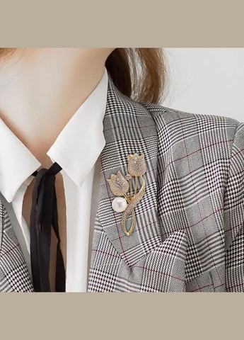 Брошь шпилька в виде милых тюльпанов декор жемчужина камней Xuping Jewelry (330618912)