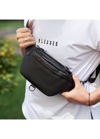 Стильна чоловіча бананка із натуральної гладкої шкіри з принтом NM-58744 Tiding Bag (339508396)