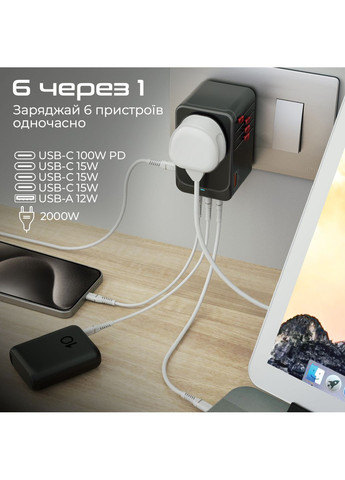 Зарядное устройство для TripMate-GaN100 100W Black Promate (360403591)