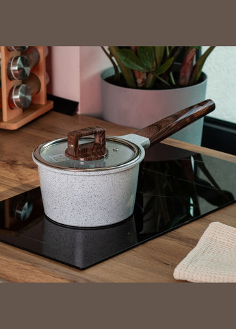 Сотейник з керамічним антипригарним покриттям та скляню кришкою 16 см, MGC (328440851)