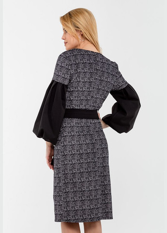 Чорно-білий повсякденний, святковий сукня Modniy OAZIS з геометричним візерунком