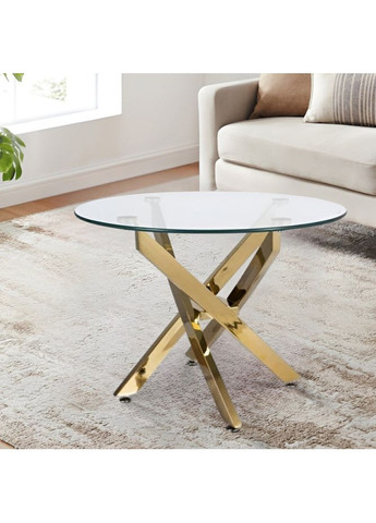 Журнальний столик AGIS A Прозорий / Золотий Діаметр 60x45 AGISAZL Signal (372178510)