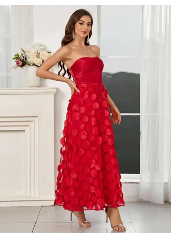 Красное платье SHEIN однотонное
