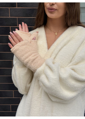 Жіночі рукавиці-митенки Teddy, рукавички без пальців сірі No Brand (365811815)