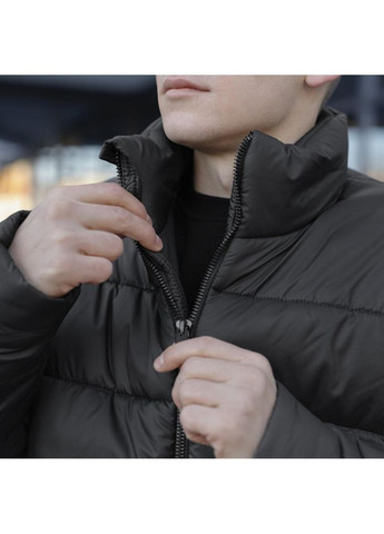 Чорна зимня чоловіча зимова куртка плащівка на пуху чорна Freedom