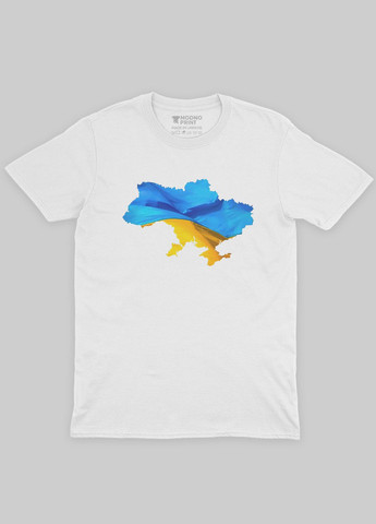 Біла демісезонна футболка для хлопчика з патріотичним принтом мапа україни (ts001-1-whi-005-1-004) Modno