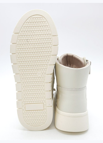 Осенние женские ботинки зимние молочные кожаные k-16-2 23 см (р) Kento