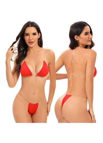 Красный летний сексуальный бикини купальник на силиконовых бретелях xs-s красный, внутри поролоновые вставки и подкладка. China