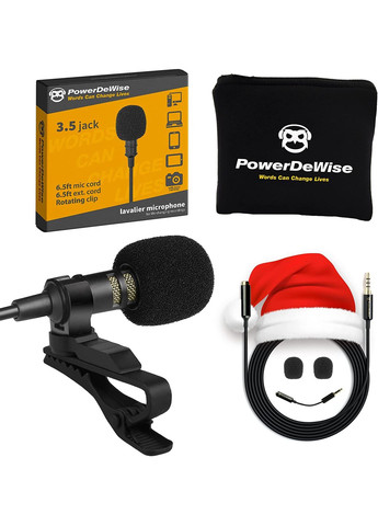 Петличный микрофон 3.5мм для записи голоса на телефоне + шнур 2м (581045) PowerDeWise (300854132)