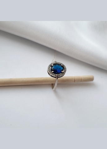 Кольцо серебряное женское кольцо вставка синий куб.цирконий 17 размер серебро 925 11095 2.10г No Brand (306741261)