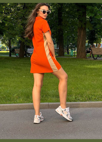 Оранжевое кэжуал женское платье лакоста No Brand
