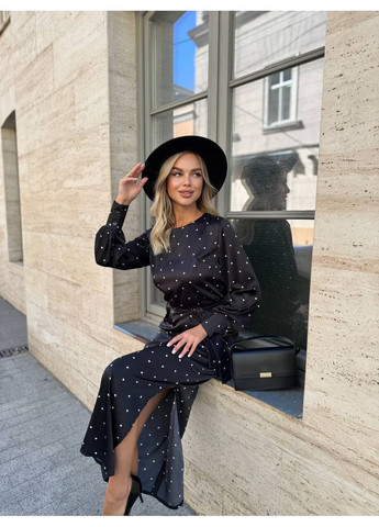 Чорна шовкова жіноча сукня Osoblyva