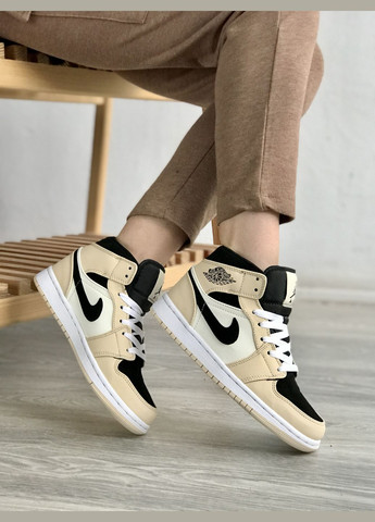 Кросівки жіночі і чоловічі Nike Air Jordan Retro 1 beige | Найк Аір Джордан Ретро 1 бежеві No Brand бежеві всесезони (307288667)